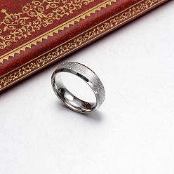 Нержавеющая Сталь Цвет 304 палец кольца из нержавеющей стали, матовые, цвет нержавеющей стали, 6 мм, размер США 7 (17.3 мм)