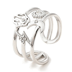 Нержавеющая Сталь Цвет 304 открытая манжета из нержавеющей стали для женщин, со стразами, солнце и луна и молния и рука хамса, цвет нержавеющей стали, регулируемый