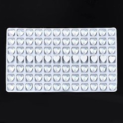 Clear Translucent K9 Glass Cabochons, Flat Back, Heart, Clear, 7.5x8x4mm, about 84pcs/bag