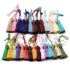 Couleur Mélangete Gros pompons en polyester, pompon de soie glacée, couleur mixte, 50~57x12mm
