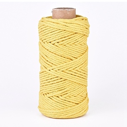 Желтый Нити хлопчатобумажные, макраме шнур, декоративные нитки, для поделок ремесел, упаковка подарков и изготовление ювелирных изделий, желтые, 4 мм, около 109.36 ярдов (100 м) / рулон