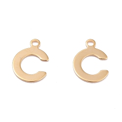 Letter C 201 прелести нержавеющей стали, алфавит, реальный 18 k позолоченный, letter.c, 12x8.4x0.6 мм, отверстие : 1.4 мм