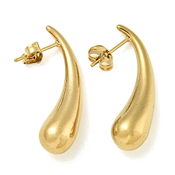 Золотой Ионное покрытие (ip) 304 серьги-гвоздики из нержавеющей стали, украшения для женщин, слеза, золотые, 28.5x8 мм