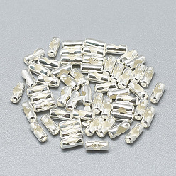 Серебро 925 Коннекторы с шариковой цепью из серебра, с печатью 925, серебряные, 6x2.5 мм, отверстие : 1 мм, внутренней меры: 2x2 мм