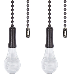 Прозрачный Удлинитель цепи для стеклянного потолочного вентилятора, с шариковой цепью железной, подвеска в виде лампочки, прозрачные, 540 мм