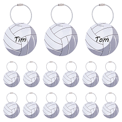 Volleyball 15шт. спортивные мячи ПВХ бирки для багажа, с 15шт. брелоками из нержавеющей стали, волейбол, 70x0.5 мм