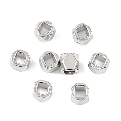 Real Platinum Plated SHEGRACE Brass Beads, Cube, Faceted, Cadmium Free & Nickel Free & Lead Free, Real Platinum Plated, 3x3x3mm, Hole: 1.5x1.5mm