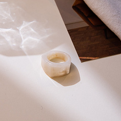 Белый 1пальцевые кольца из акрила, белые, внутренний диаметр: 17 мм