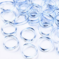 Light Sky Blue Transparent Acrylic Finger Rings, Twist, Light Sky Blue, US Size 6 3/4(17.1mm)