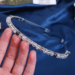 Лодолит Кварц Ободки для волос из натурального зеленого лодолитового кварца, металлический обруч для волос, для женщин девушек, 150x130x6 мм