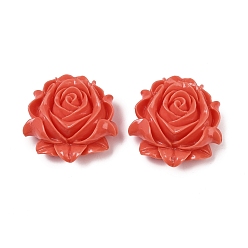 Помидор Резные звенья, окрашенные в синтетический коралл, цветок, помидор, 35.5x34x15 мм, отверстие : 1.2 мм