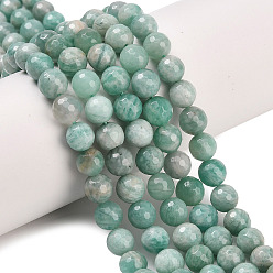 Амазонит Природных амазонит бисер нитей, граненые, круглые, 8 мм, отверстие : 1 мм, около 47~48 шт / нитка, 15.16'' (38.5 см)