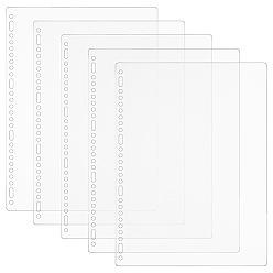 Белый Дым A4 разделители для пластиковых папок из полипропилена, Вкладка индексной страницы для планировщика, блокнота и переплетных листов, прямоугольные, серый, 304x223x0.5 мм, Отверстие : 5 мм & 15x5 мм