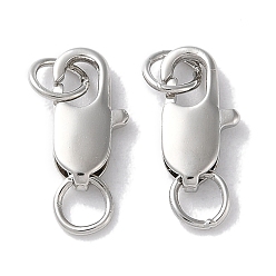 Платина Стойки обшивки латунь когтя омара застежками, с прыжковых колец, долговечный, без свинца и без кадмия, платина, 12x5.8x2.8 мм, отверстие : 3.5 мм