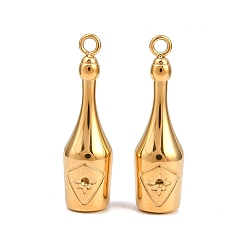 Настоящее золото 18K 304 Настройки горный хрусталь из нержавеющей стали кулон, бутылка, без свинца и без кадмия, ионное покрытие (ip), реальный 18 k позолоченный, пригодный для стразов 1 мм, 23.5x6.5 мм, отверстие : 1.6 мм