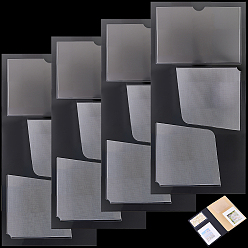 Clear PVC Travel Notebook Storage Bag with 3 Pocket Stickers, Rectangle, Clear, 226x110x0.5mm