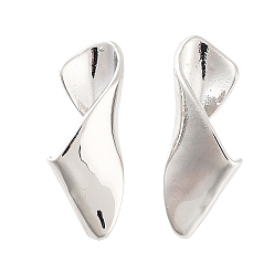 Платина Серьги-гвоздики из латуни для женщин, долговечный, без свинца и без кадмия, платина, 36x14 мм