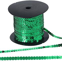 Зеленый 1 рулоны пластиковых пайеток/цепочек из пайеток, AB цвет, зелёные, 6 мм, 1roll / комплект