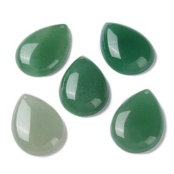 Green Aventurine Natural Green Aventurine Pendants, Teardrop Charms, 35.5x25x8.5mm, Hole: 1mm