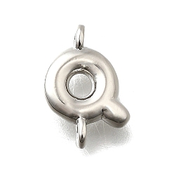 Letter Q Подвески из латуни, без свинца и без кадмия, долговечный, стойки покрытие, платина, Буква Q, 12x7x2 мм, отверстие : 1.2 мм