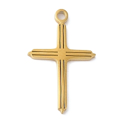 Золотой 201 подвески из нержавеющей стали, крест очарование, золотые, 22x14x1.5 мм, отверстие : 1.6 мм