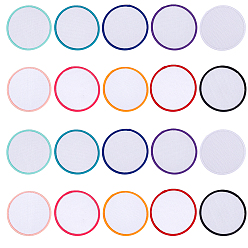 Mixed Color 80Pcs 8 Bags Computerized Embroidery Polyester Iron on/Sew on Patches, Costume Accessories, Flat Round, Mixed Color, 70x2mm, 10pcs/bag