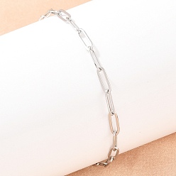 Нержавеющая Сталь Цвет 201 браслеты из нержавеющей стали со скрепками для женщин, цвет нержавеющей стали, 6-3/4 дюйм (17.1 см)