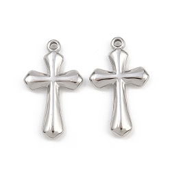 Нержавеющая Сталь Цвет 304 подвески из нержавеющей стали, крест прелести, цвет нержавеющей стали, 27.5x16x3.5 мм, отверстие : 1.6 мм