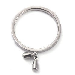 Edelstahl Farbe Nicht anlaufende Dual-Use-Artikel, 304 Fingerringe oder Anhänger aus Edelstahl, Träne, Edelstahl Farbe, us Größe 7 (17.3 mm)
