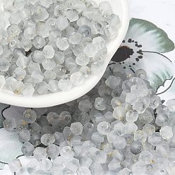 Светло-серый Матовые стеклянные бусины, двухконусные, золотой фольгой, граненые, светло-серый, 4.5x3.5 мм, отверстие : 1 мм, 14285 шт / 1000 г