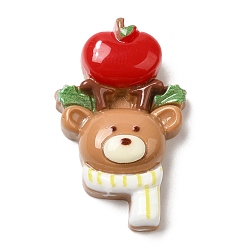 Олень Кабошоны из непрозрачной рождественской смолы, для изготовления ювелирных изделий, олень, 28x18x8 мм