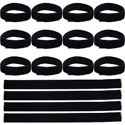 Черный 16шт. эластичные ремни из полиэстера и нейлона с застежкой-липучкой, чёрные, 305x25x4 мм