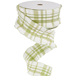 Желто-Зеленый 1 рулон полиэстеровой гофрированной ленты, плиссированная тартановая лента на свадьбу, подарок, оформление партии, желто-зеленый, 1-1/2 дюйм (38 мм), около 20.00 ярдов (18.29 м) / комплект