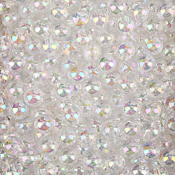 Прозрачный АВ Экологичные прозрачные акриловые бусины, круглые, с покрытием AB цвета, ясно AB, 8 мм, отверстие : 1.5 мм, 400 шт