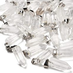 Стеклянный Камень Арбуза Арбуз камень стеклянные подвески, из нержавеющей стали с цветным покрытием 201 защелки из нержавеющей стали на дужках, 25.5~26.5x8~9x8~9 мм, отверстие : 7x4 мм