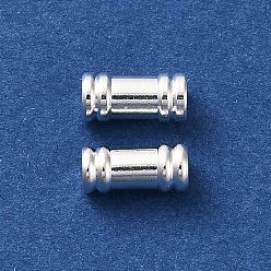 Посеребрённый Латунные бусины, колонка, без кадмия и без свинца, 925 серебро покрытием, 8.5x4 мм, отверстие : 2 мм