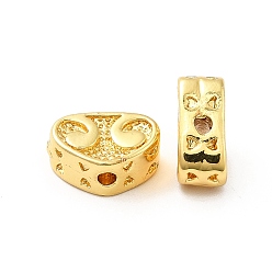 Golden Rack Plating Brass Beads, Long-Lasting Plated, Heart, Golden, 7x10x4.5mm, Hole: 1.5mm
