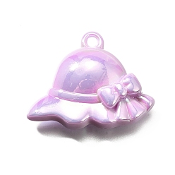 Фиолетовый УФ-покрытие акриловыми подвесками, шляпа, фиолетовые, 36.5x45x11.5 мм, отверстие : 3.5 мм