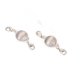 Platinum Brass Magnetic Clasps Converter, with Lobster Claw Clasps, Shell Shape, Platinum, 49.5x13.5x7mm