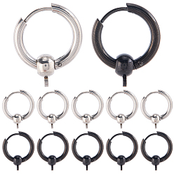 (52) Непрозрачная лаванда 24 шт. 2 цвета 304 фурнитура для сережек-колец из нержавеющей стали, разноцветные, 20x17.5x2.5 мм, отверстие : 1.2 мм, штифты : 0.9 мм