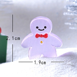 лаванда Рождественские светящиеся украшения из микропейзажа из смолы, светится в темноте, Колобок, лаванда, 21x19 мм