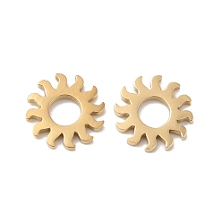 Настоящее золото 14K Ионное покрытие (ip) 304 соединительные кольца из нержавеющей стали, солнце, реальный 14 k позолоченный, 7.5x1x1 мм, внутренний диаметр: 3 мм