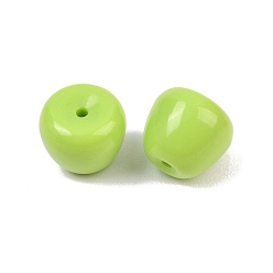 Зелено-Желтый Непрозрачные акриловые бусины, яблоко, зеленый желтый, 13x11.5 мм, отверстие : 1.8 мм