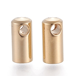 Золотой 201 концы из нержавеющей стали шнур, золотые, 7.3x3.4 мм, отверстие : 1.5 мм, внутренний диаметр: 2.8 мм