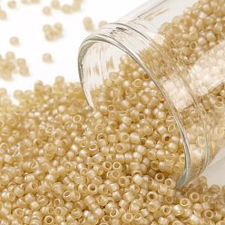 (162F) Transparent AB Frost Light Topaz Круглые бусины toho, японский бисер, (162 f) прозрачный топаз ab frost light, 15/0, 1.5 мм, отверстие : 0.7 мм, о 3000шт / бутылка, 10 г / бутылка