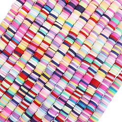 (52) Непрозрачная лаванда 15нитки из полимерной глины ручной работы, пряди из полимерной глины, Диск / плоские круглые, для поделок ювелирных изделий, Heishi бусы, разноцветные, 6x0.5~1 мм, отверстие : 1.8 мм, около 290~320 шт / нитка, 15.75 дюйм ~ 16.14 дюйм (40~41 см), 15strands / комплект