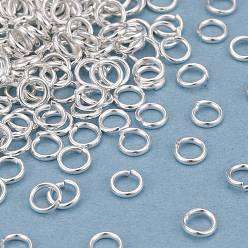 Посеребрённый Покрытие стойки латунными перемычками, открытые кольца прыжок, долговечный, 925 серебро покрытием, 4x0.8 мм, 20 датчик, внутренний диаметр: 2.5 мм