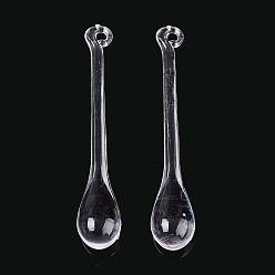 Прозрачный Прозрачные пластиковые большие подвески, слеза, прозрачные, 81~82x14~15 мм, отверстие : 2.5x4 мм, Около 128 шт / 500 г