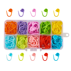 (52) Непрозрачная лаванда Пластиковые вязки, держатель маркеров стежка вязания крючком, разноцветные, 22x11x3 мм, около 120 шт / коробка