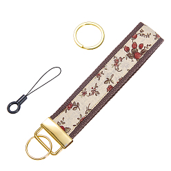 Коричневый Брелки из хлопка, литыми кольцами, золотые, прямоугольные, кофе, 175 мм